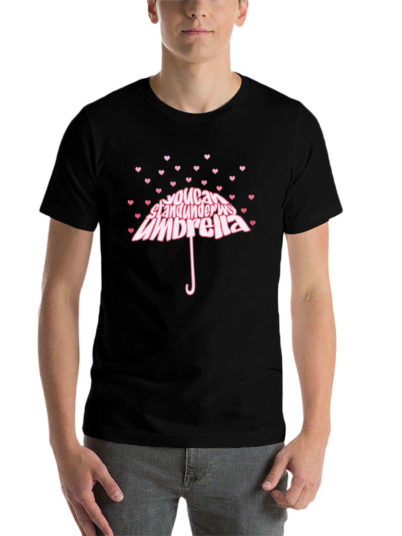 Heart You Can Stand Under My Umbrella Black T-Shirt