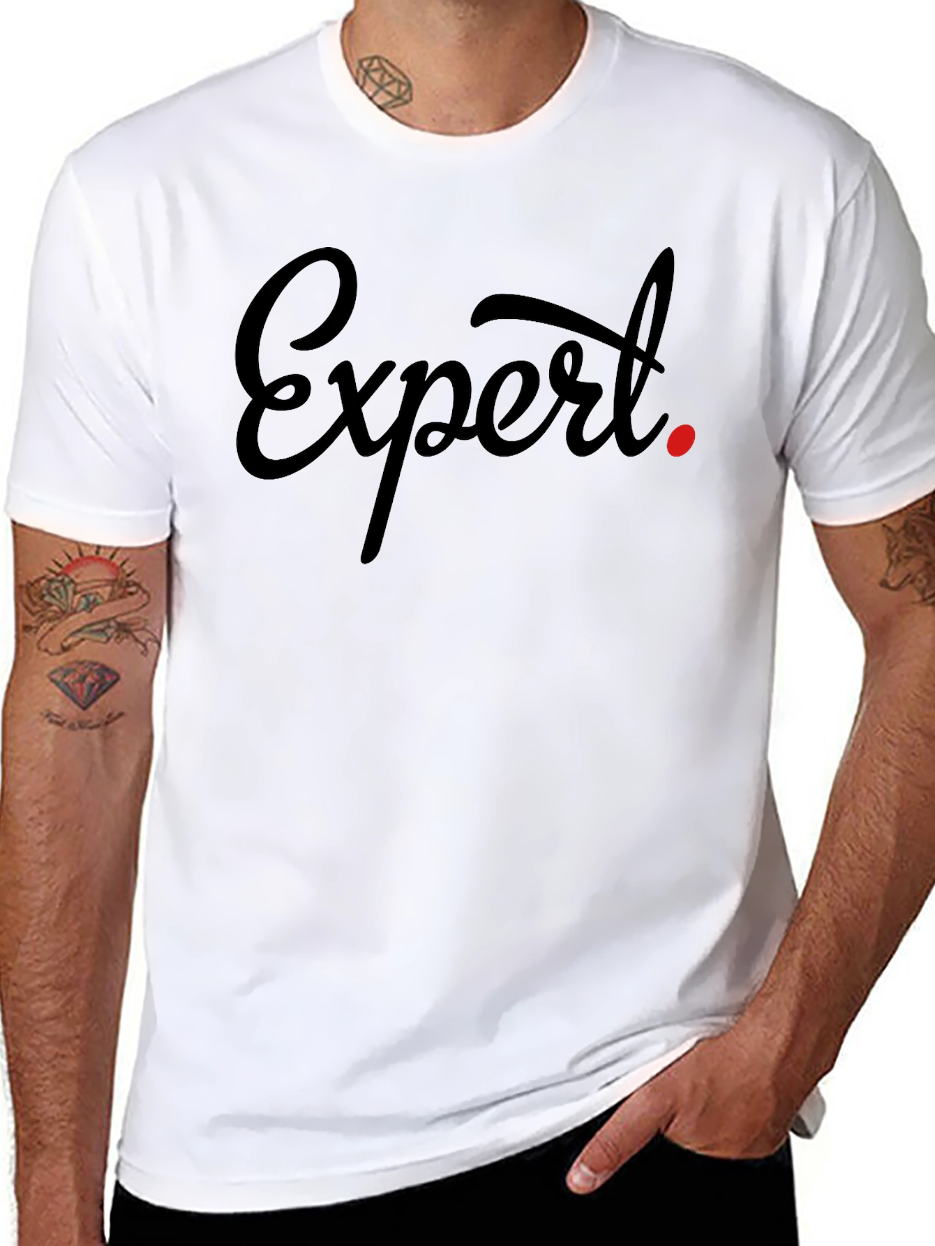 Expert Tee - Stylish Black Graphic T-Shirt