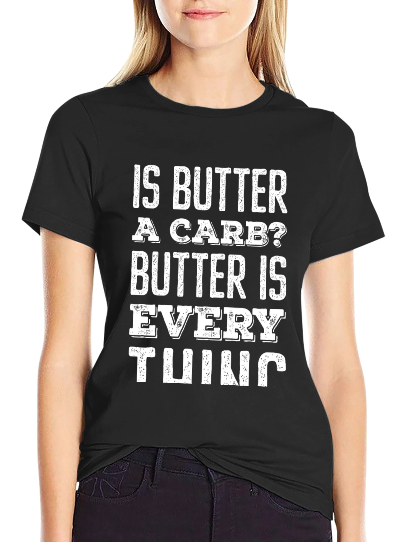 Is Butter a Carb? Graphic Tee - Unisex Black T-Shirt
