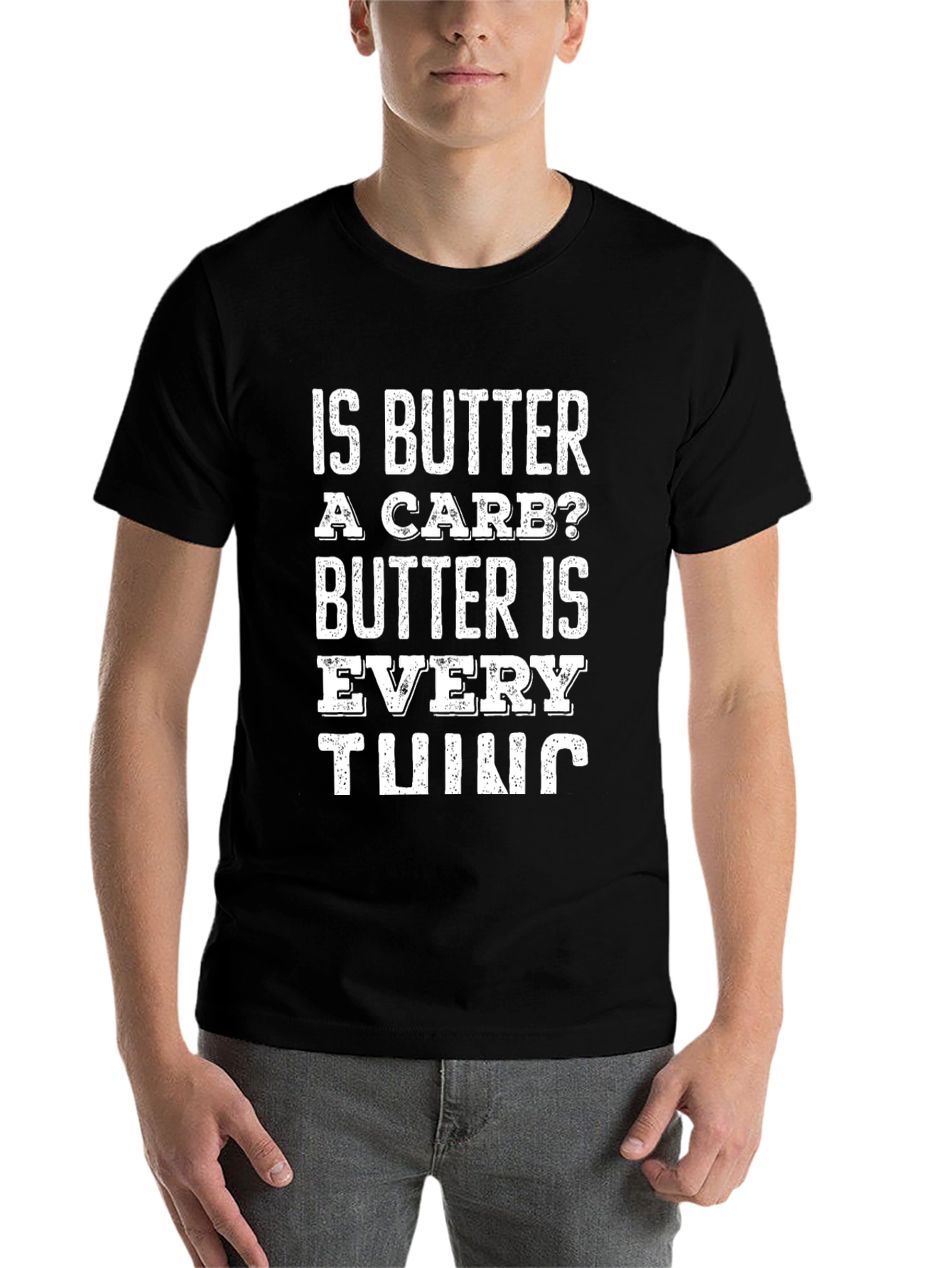 Is Butter a Carb? Graphic Tee - Unisex Black T-Shirt