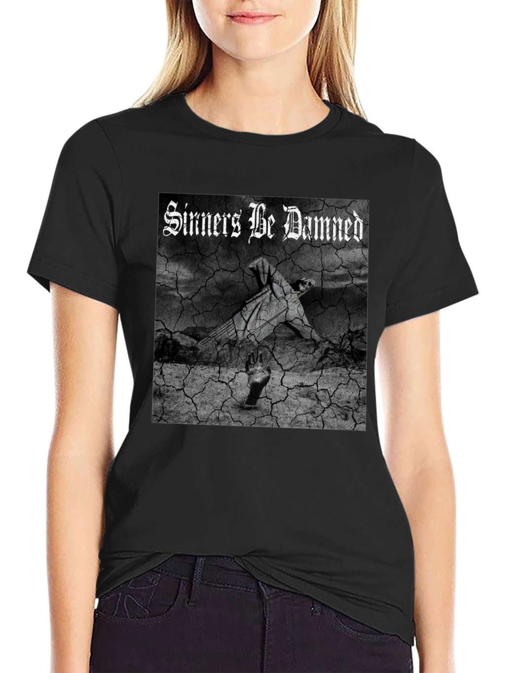 Sinners Be Damned Graphic Black Tee
