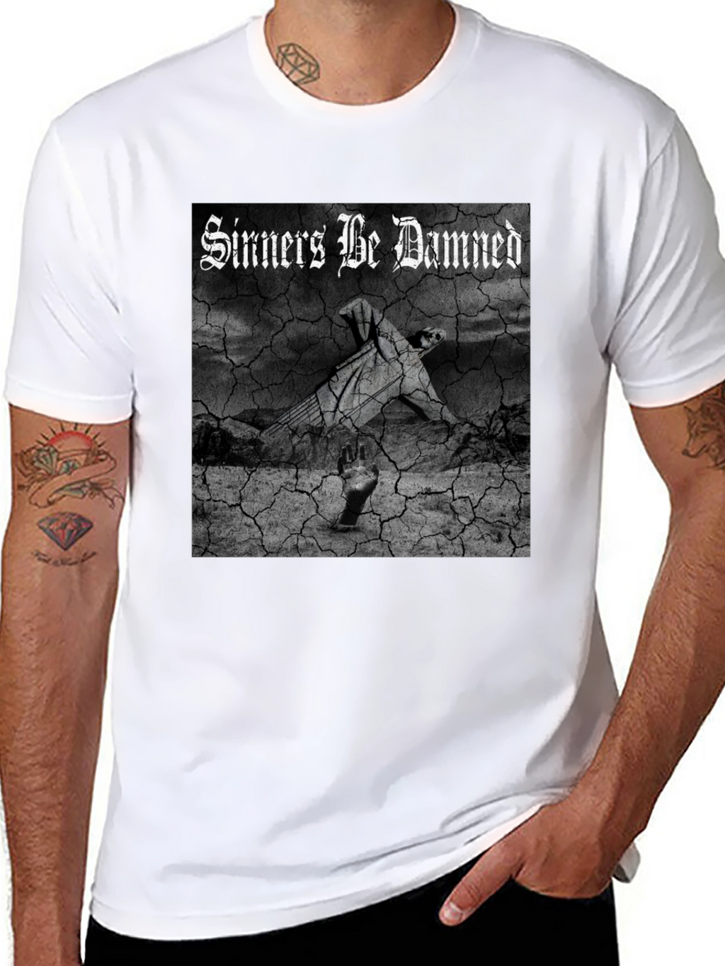 Sinners Be Damned Graphic Black Tee