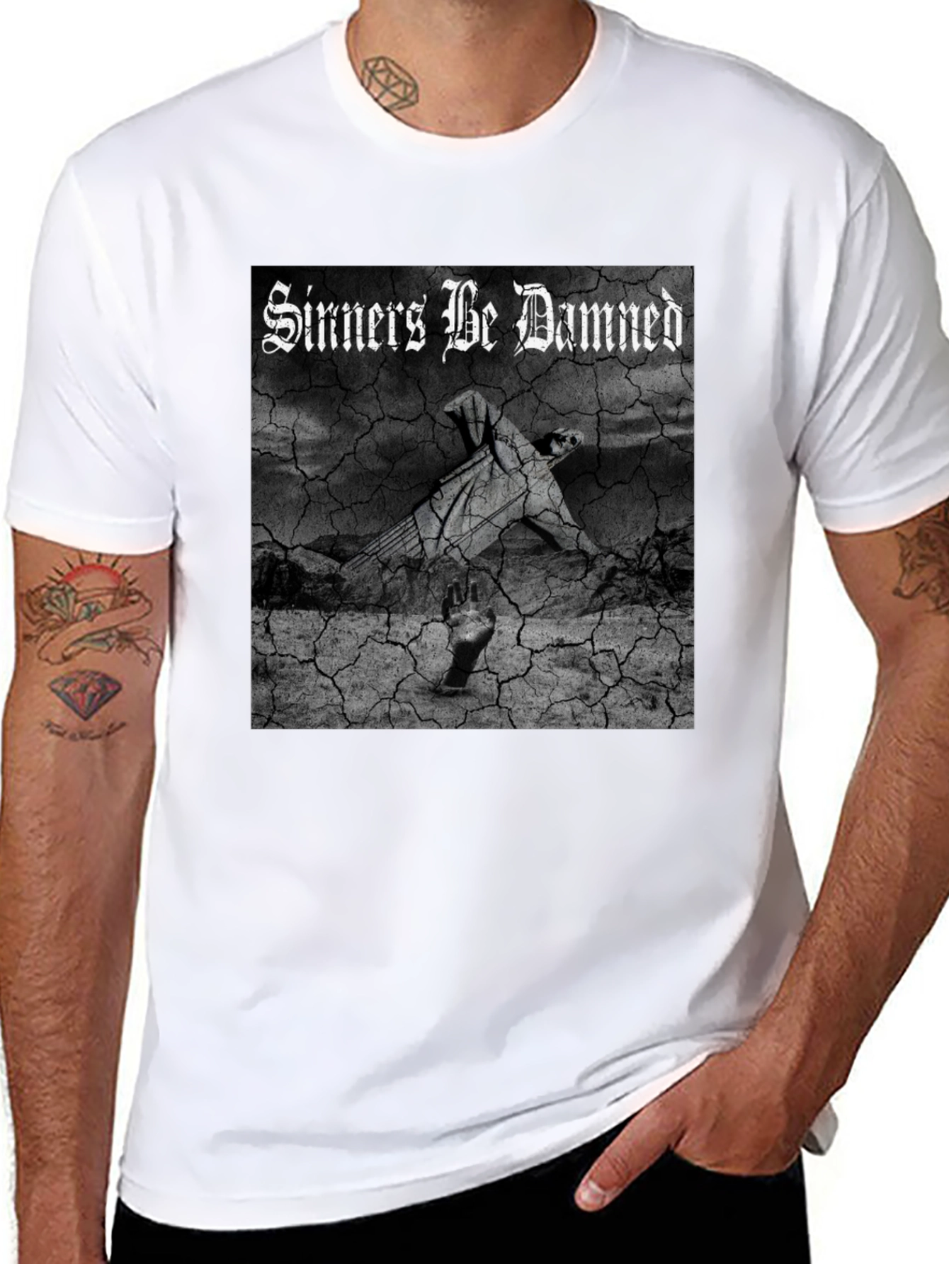 Sinners Be Damned Graphic Black Tee