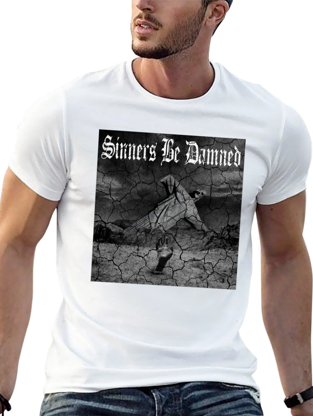 Sinners Be Damned Graphic Black Tee