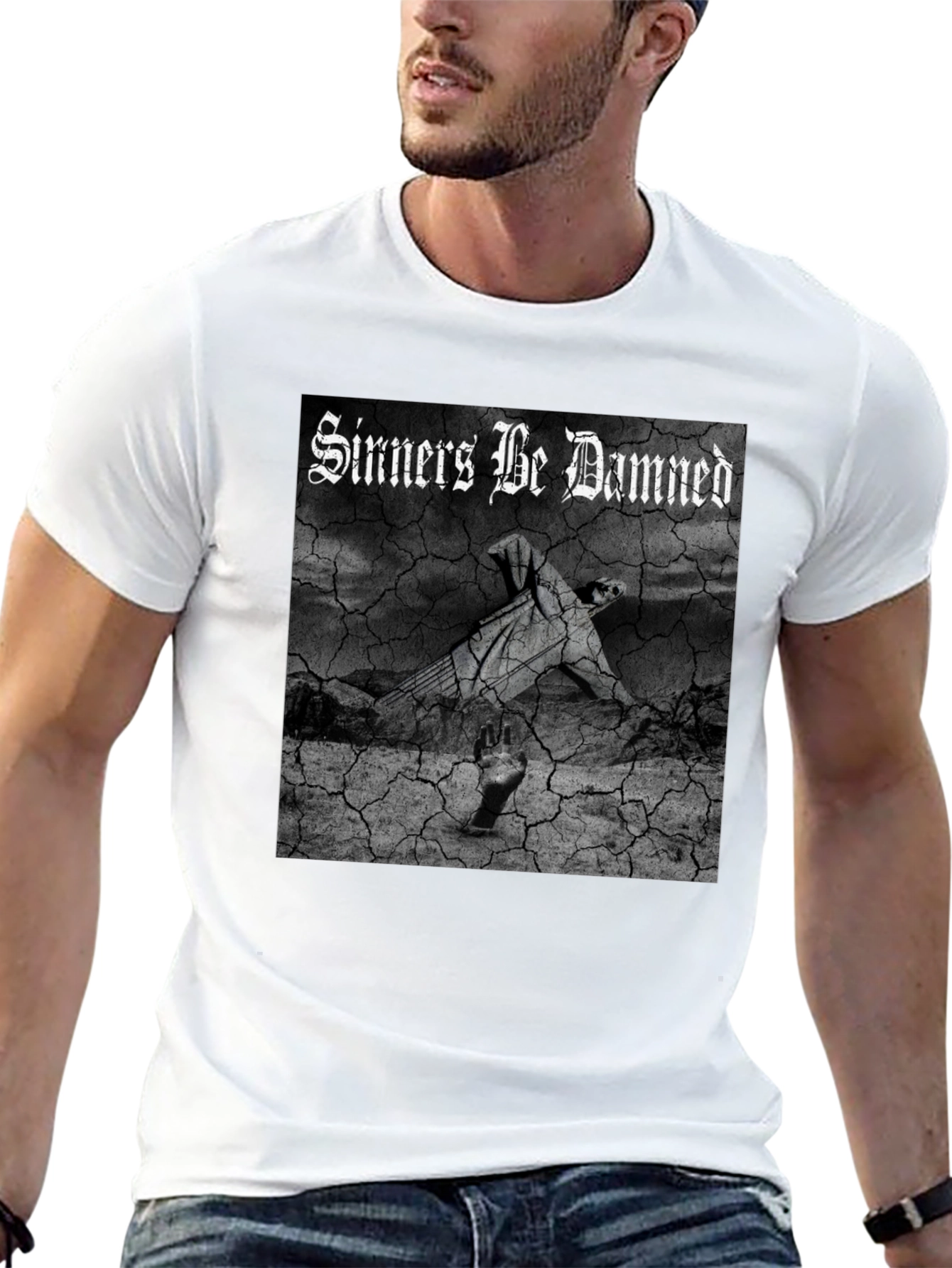 Sinners Be Damned Graphic Black Tee