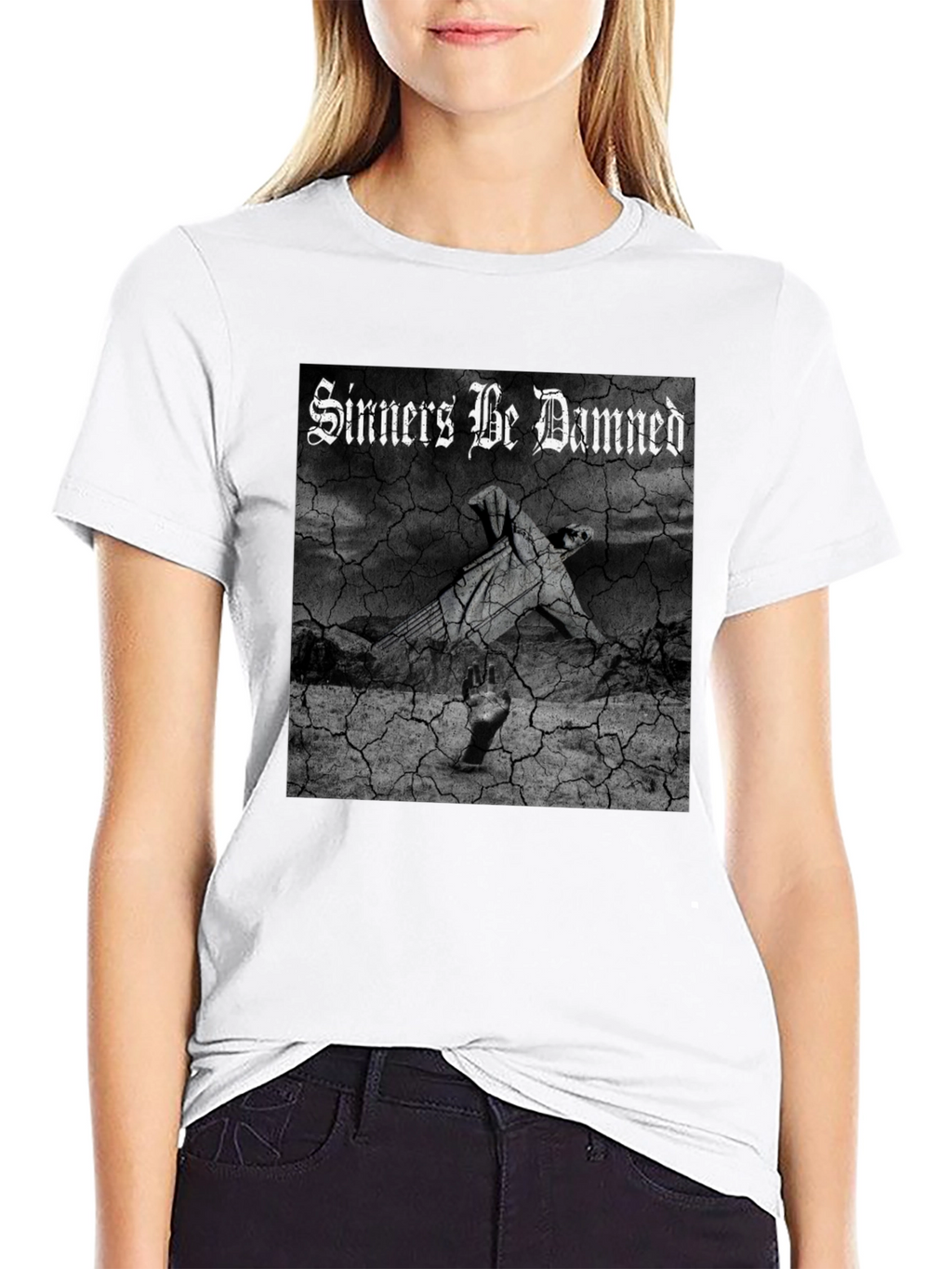 Sinners Be Damned Graphic Black Tee