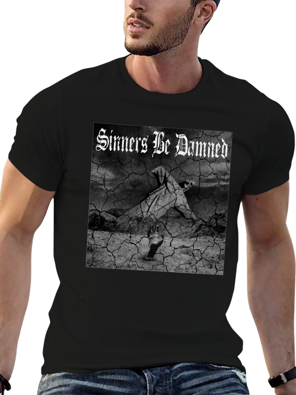 Sinners Be Damned Graphic Black Tee
