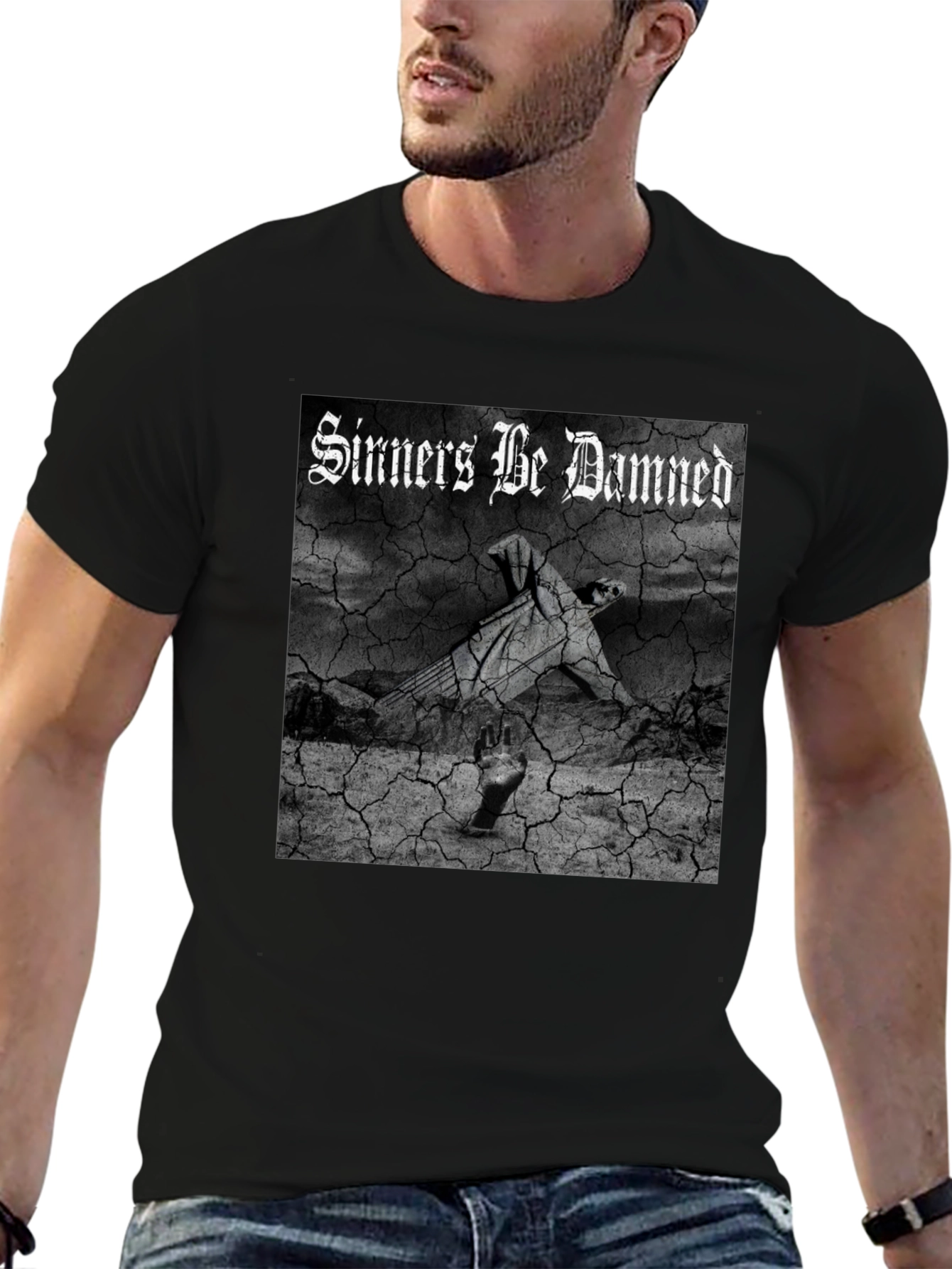 Sinners Be Damned Graphic Black Tee