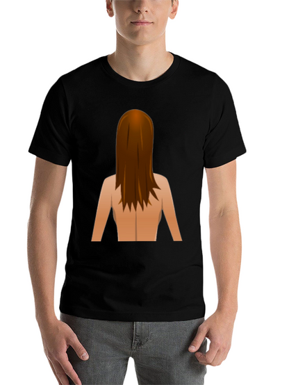 Funny Backless Woman Emoji Graphic Tee