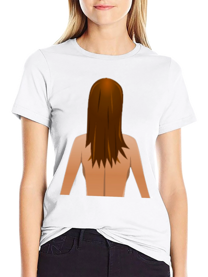 Funny Backless Woman Emoji Graphic Tee