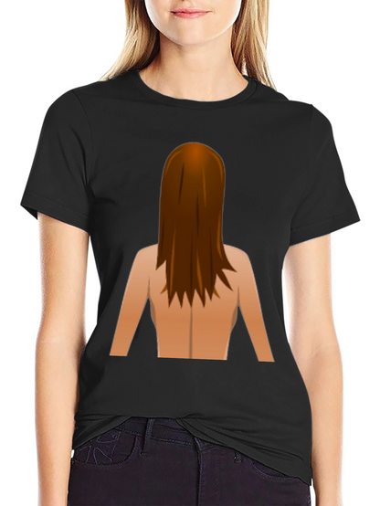 Funny Backless Woman Emoji Graphic Tee