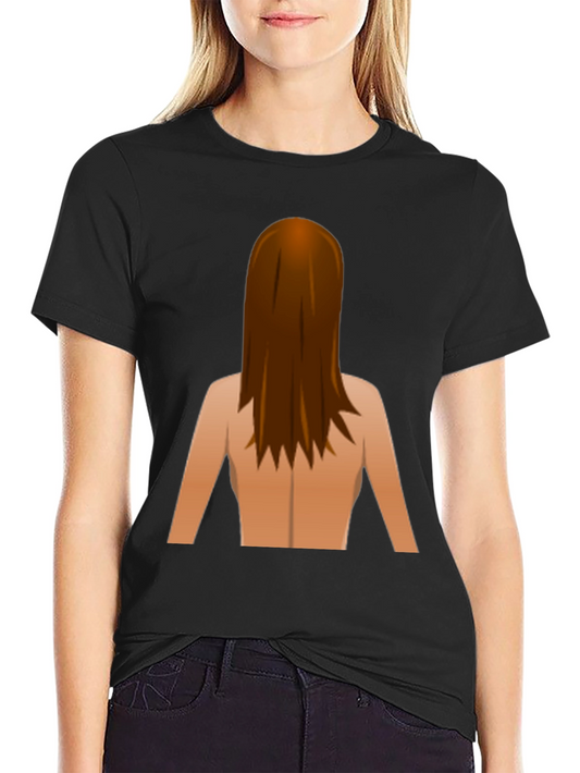 Funny Backless Woman Emoji Graphic Tee