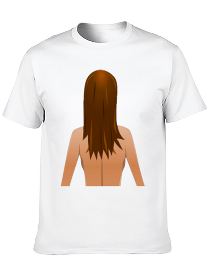 Funny Backless Woman Emoji Graphic Tee