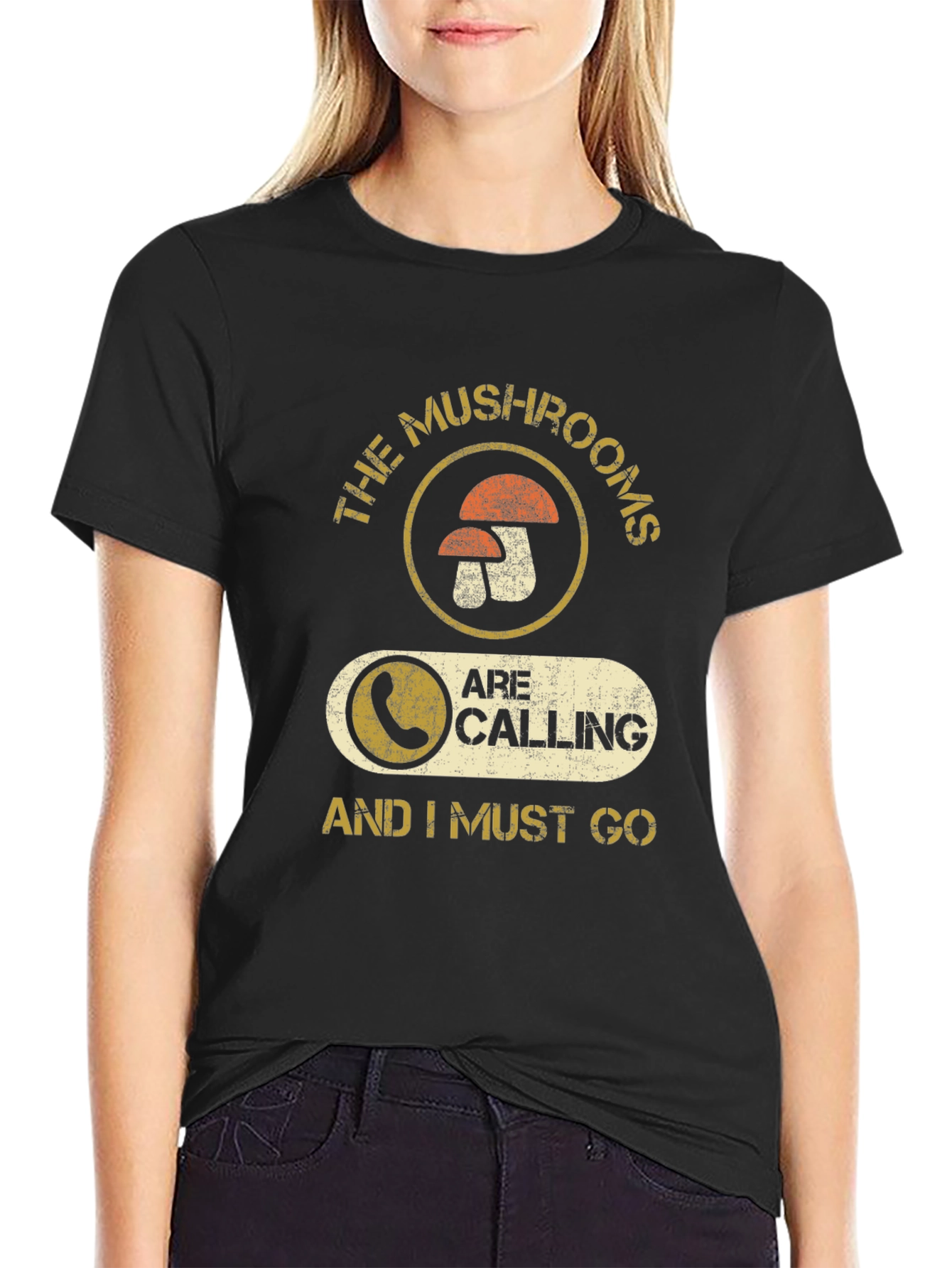 Mushroom Calling Graphic T-Shirt - Funny Forager Tee