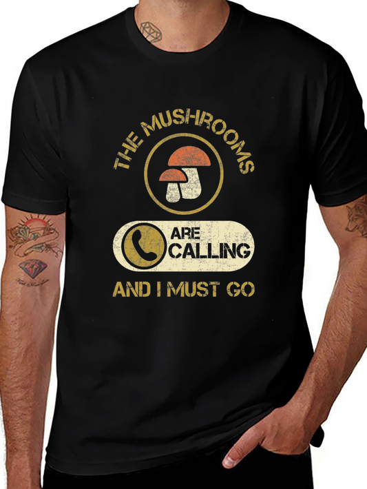 Mushroom Calling Graphic T-Shirt - Funny Forager Tee