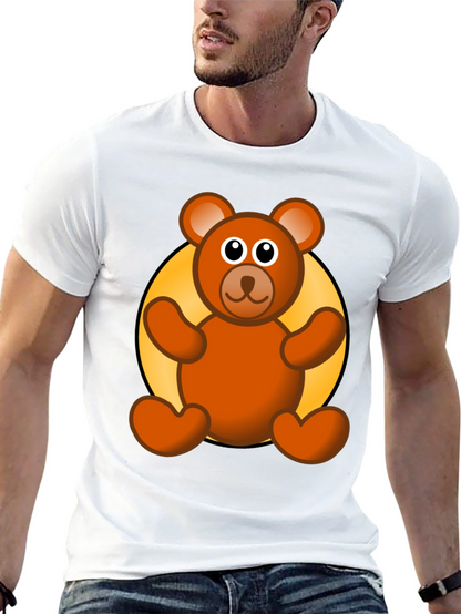 Cute Teddy Bear Graphic Black T-Shirt