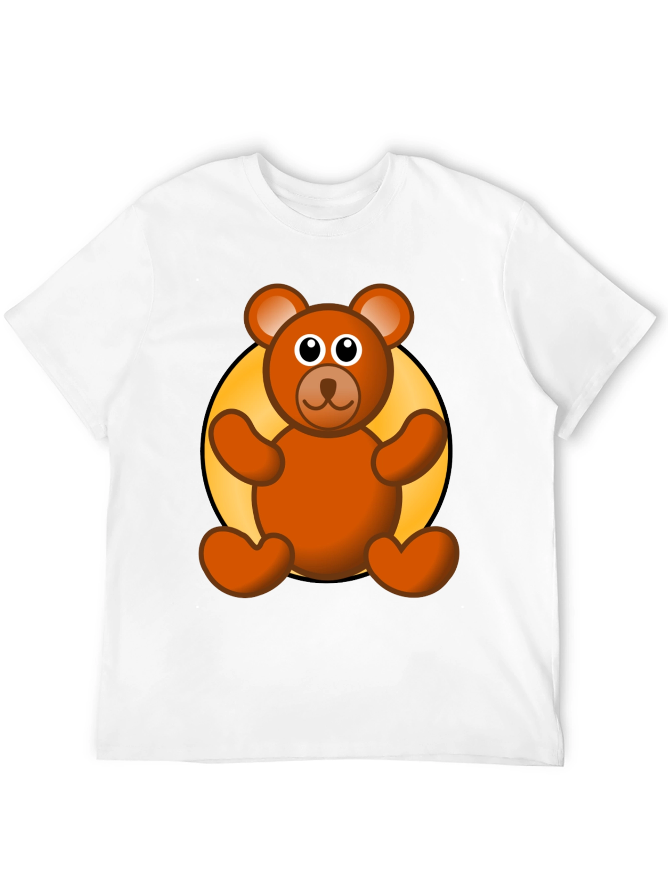 Cute Teddy Bear Graphic Black T-Shirt