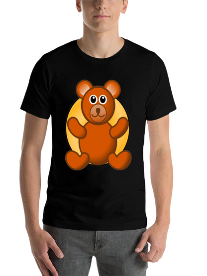 Cute Teddy Bear Graphic Black T-Shirt