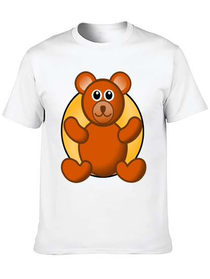 Cute Teddy Bear Graphic Black T-Shirt
