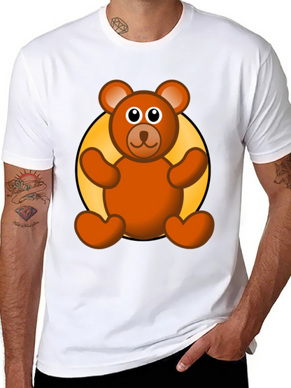 Cute Teddy Bear Graphic Black T-Shirt