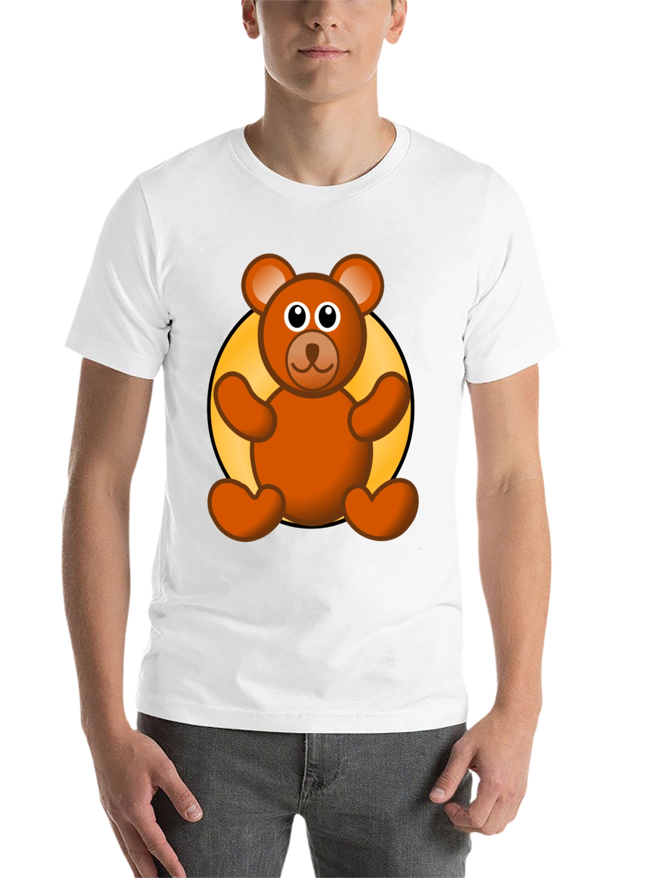Cute Teddy Bear Graphic Black T-Shirt