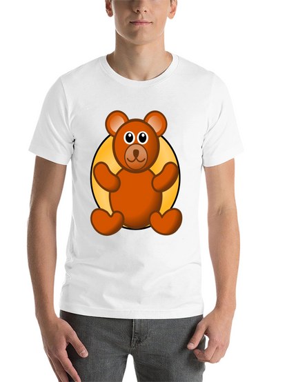 Cute Teddy Bear Graphic Black T-Shirt