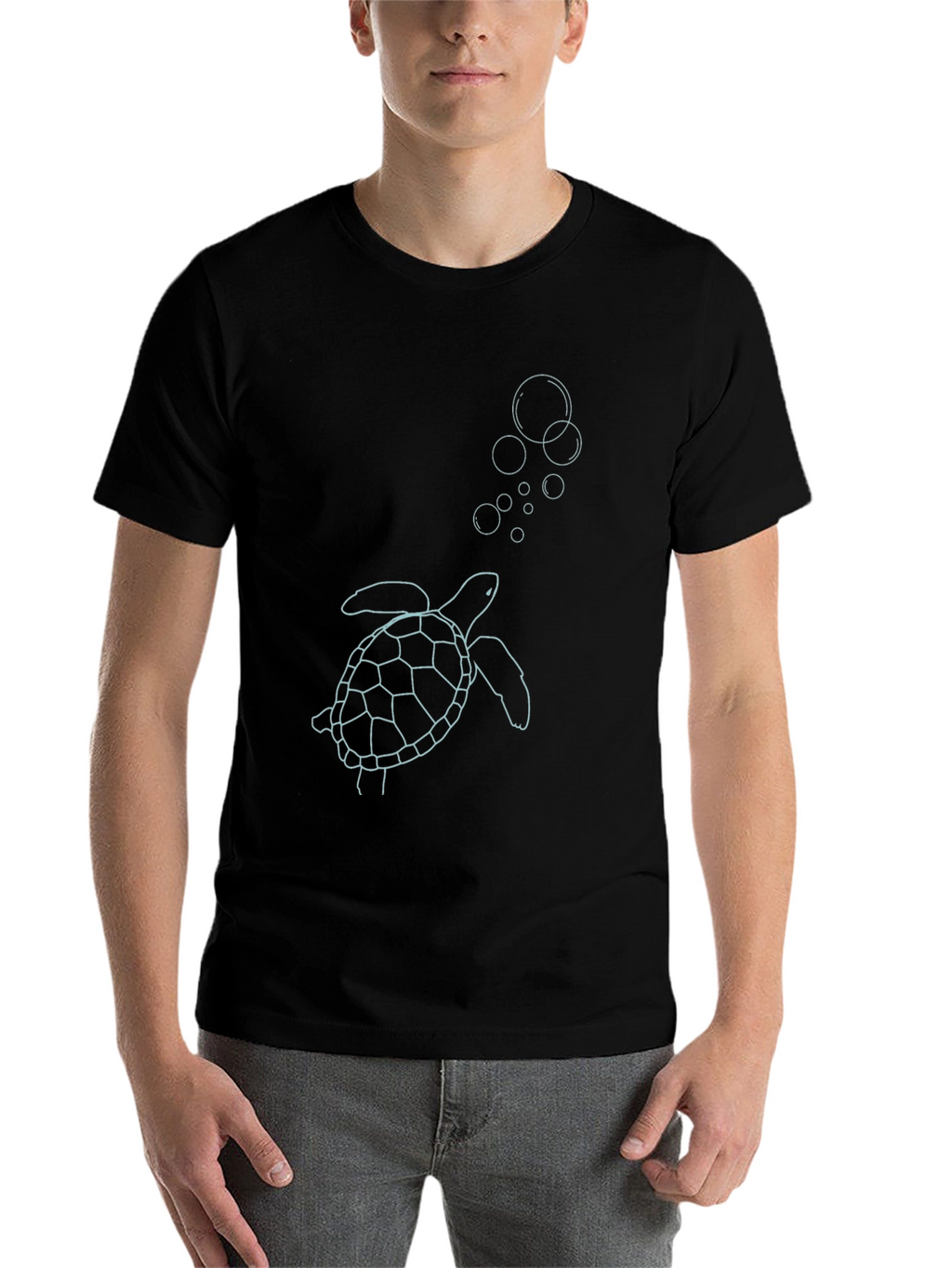 Sea Turtle Graphic Tee - Black Casual Style