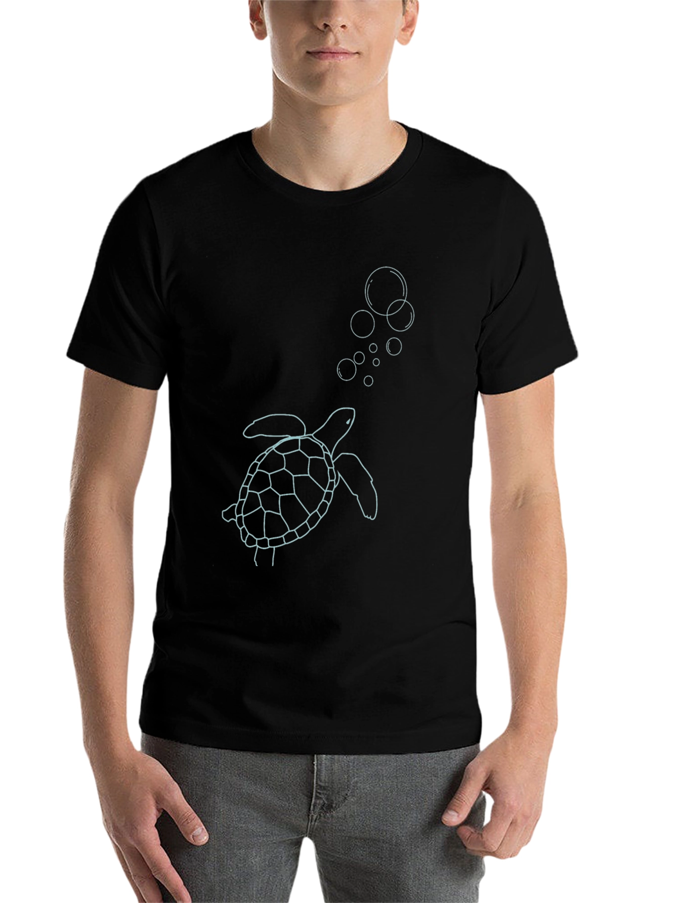 Sea Turtle Graphic Tee - Black Casual Style