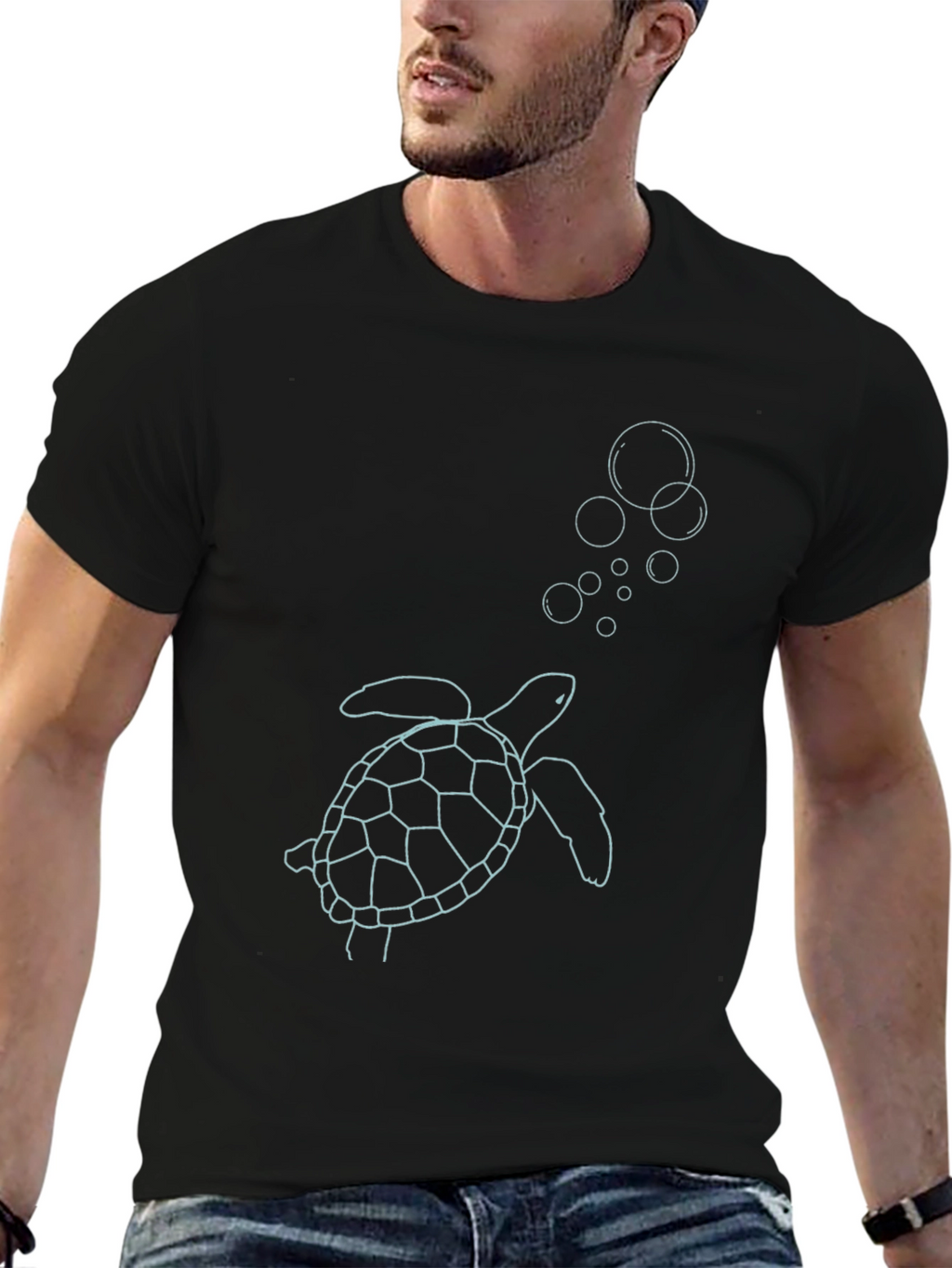 Sea Turtle Graphic Tee - Black Casual Style