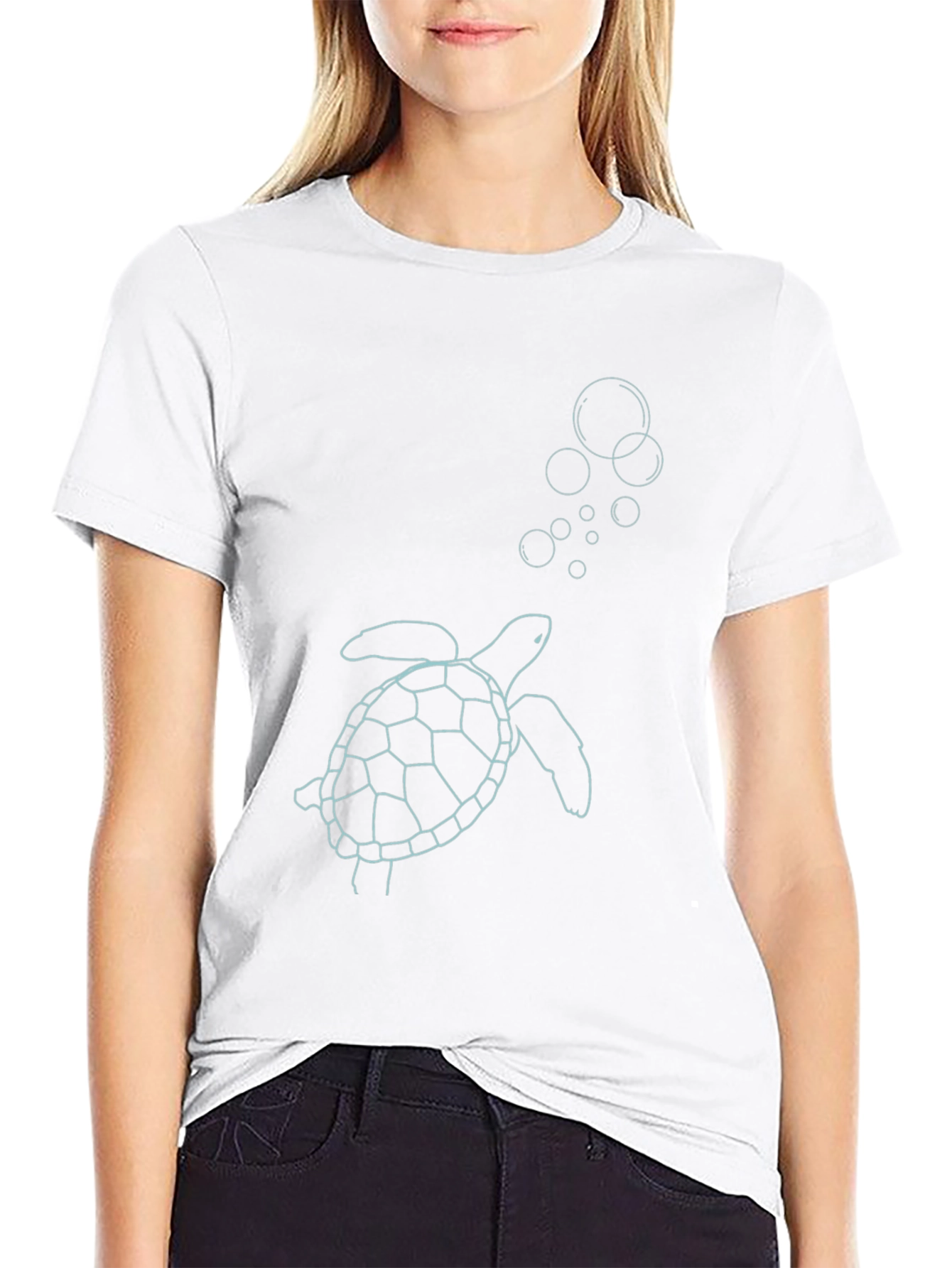 Sea Turtle Graphic Tee - Black Casual Style