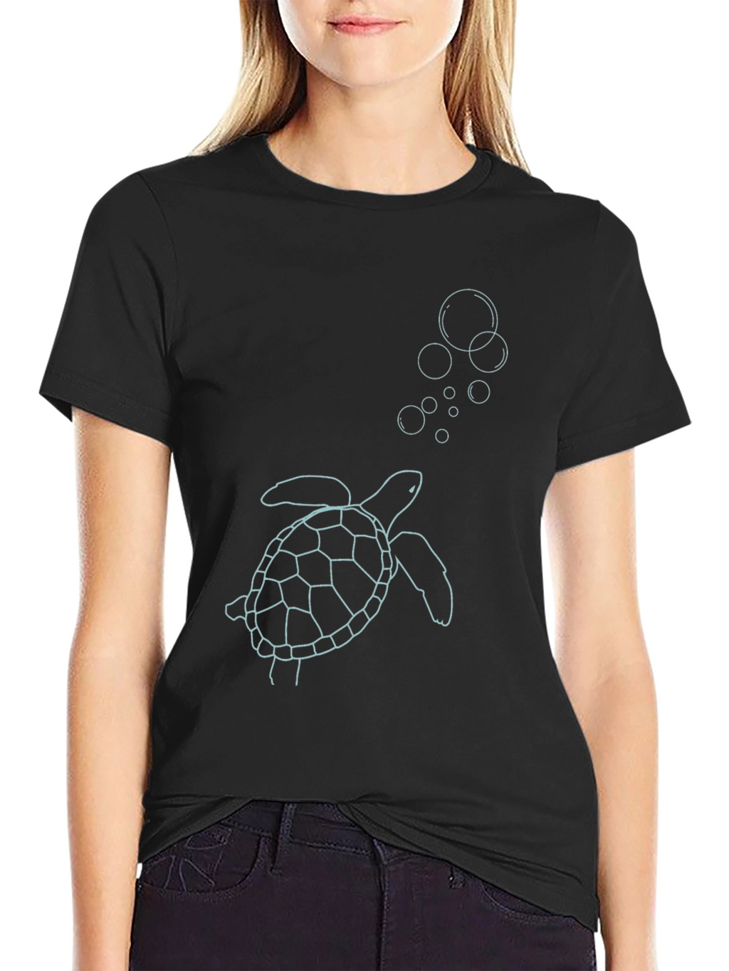Sea Turtle Graphic Tee - Black Casual Style
