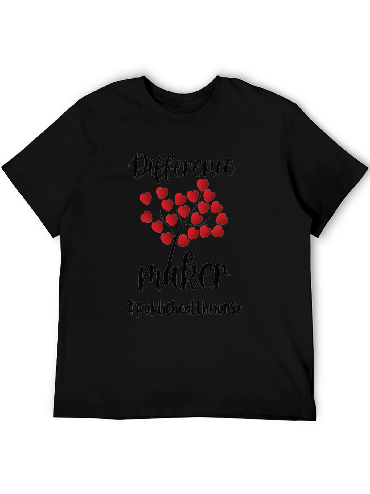 Difference Maker Heart Tree Black Tee