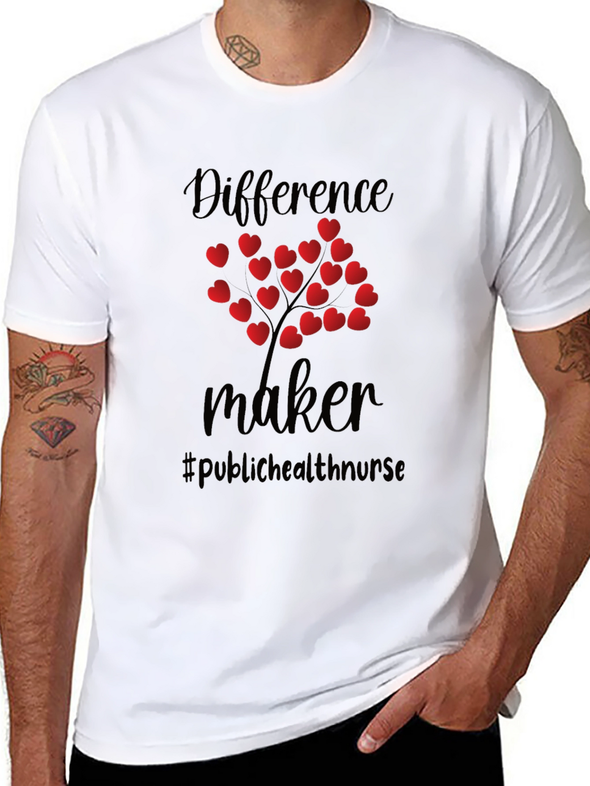 Difference Maker Heart Tree Black Tee
