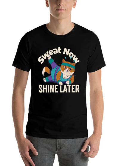 Sweat Now Shine Later Cat Gym T-Shirt