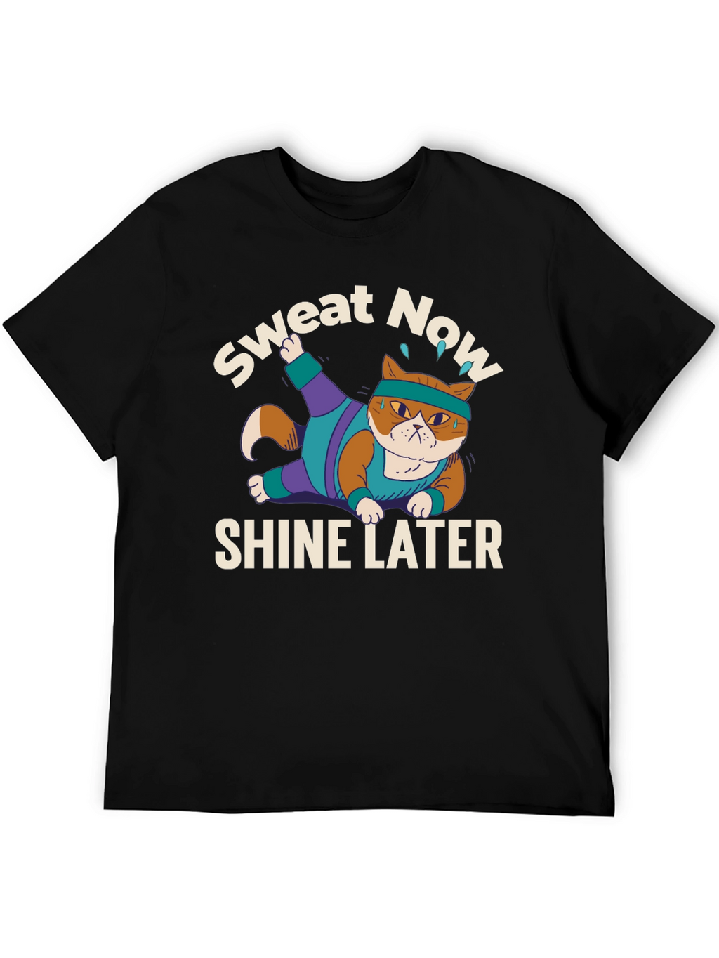 Sweat Now Shine Later Cat Gym T-Shirt