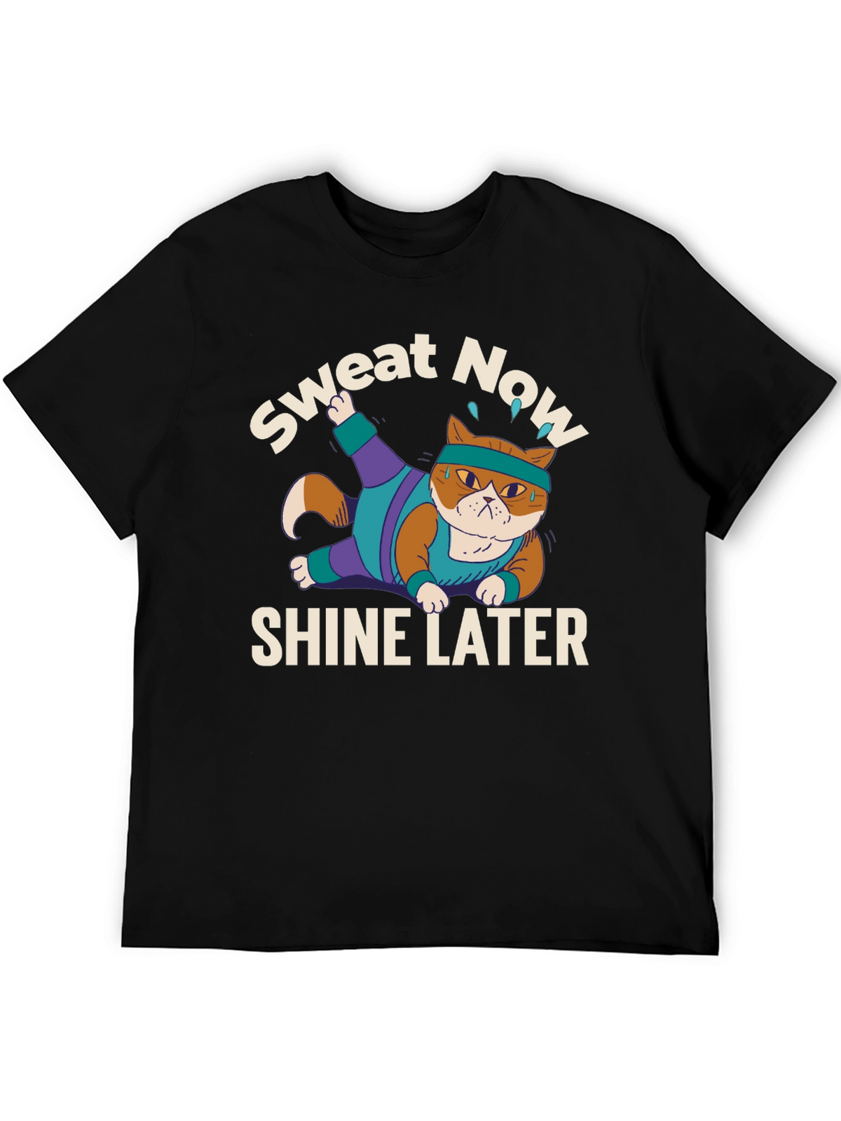 Sweat Now Shine Later Cat Gym T-Shirt