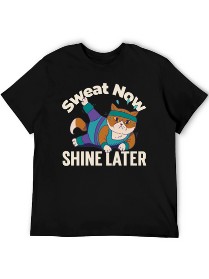 Sweat Now Shine Later Cat Gym T-Shirt