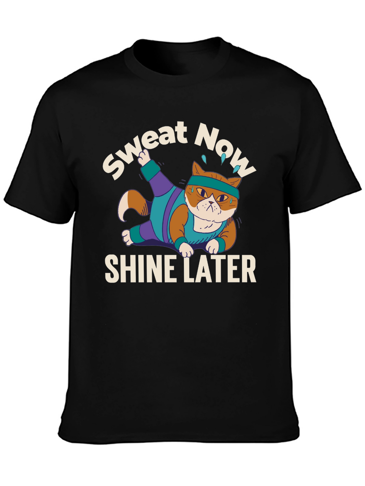 Sweat Now Shine Later Cat Gym T-Shirt