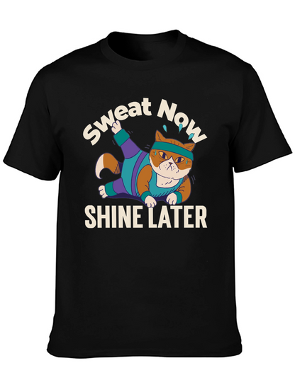 Sweat Now Shine Later Cat Gym T-Shirt