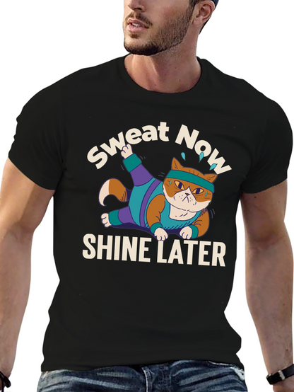Sweat Now Shine Later Cat Gym T-Shirt
