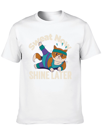 Sweat Now Shine Later Cat Gym T-Shirt