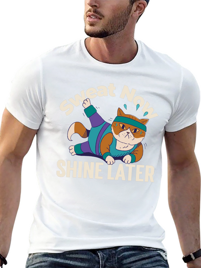 Sweat Now Shine Later Cat Gym T-Shirt
