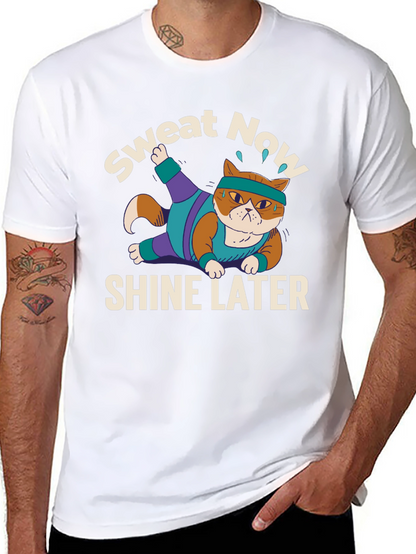 Sweat Now Shine Later Cat Gym T-Shirt