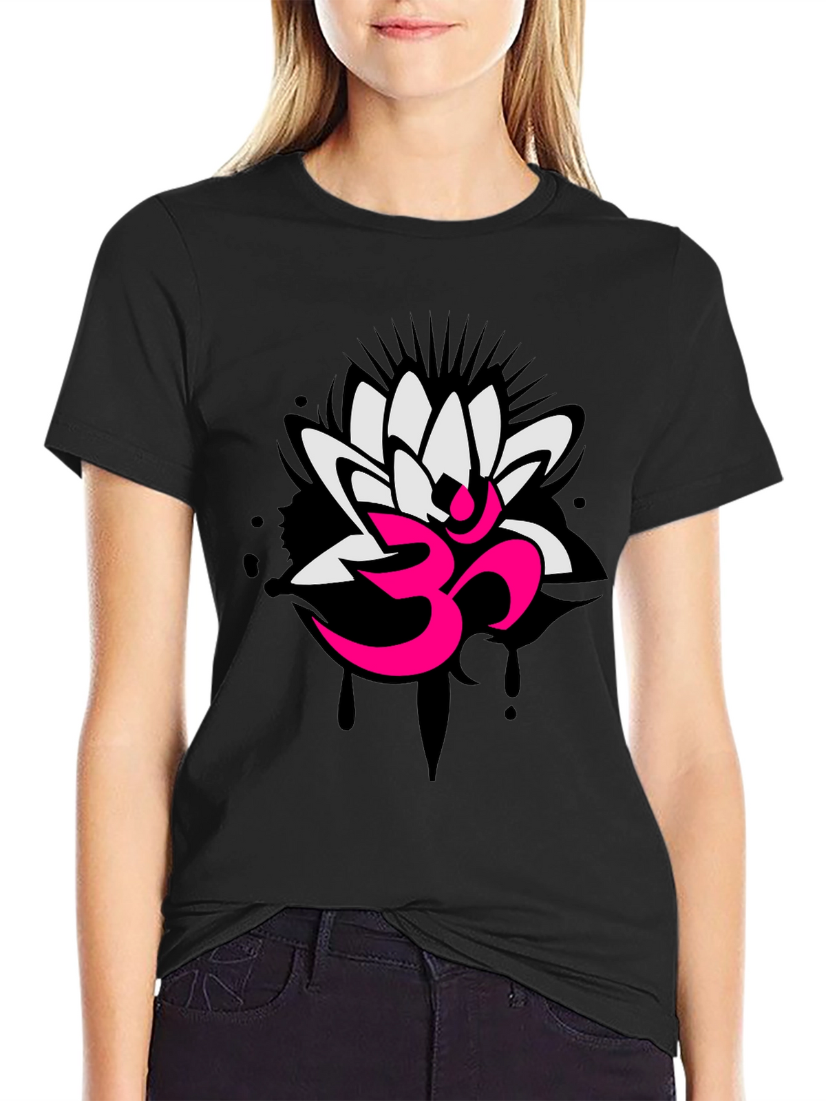 Om Lotus Graphic Tee - Yoga Inspired Design