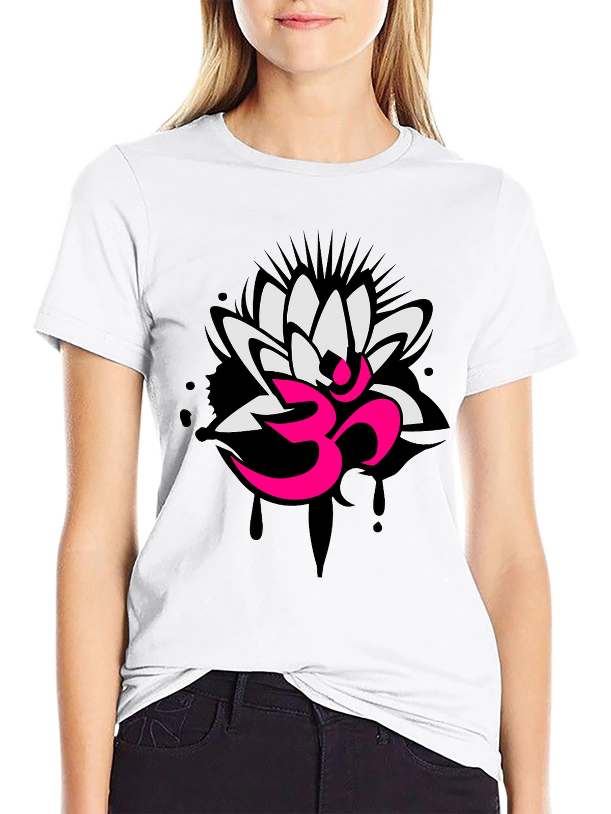 Om Lotus Graphic Tee - Yoga Inspired Design