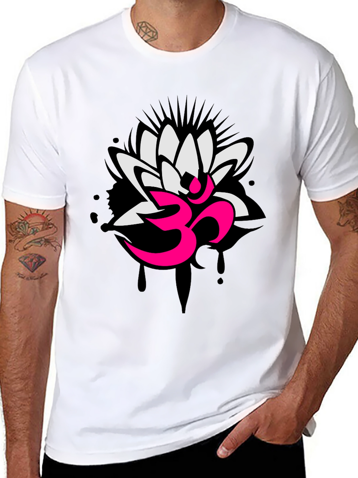 Om Lotus Graphic Tee - Yoga Inspired Design