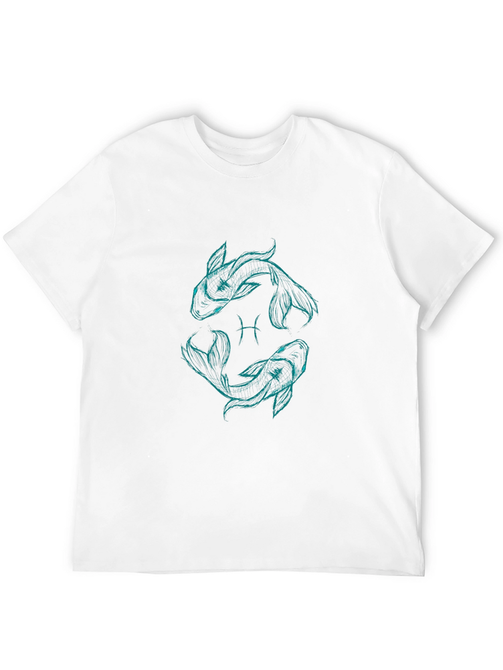 Pisces Zodiac Graphic T-Shirt - Black