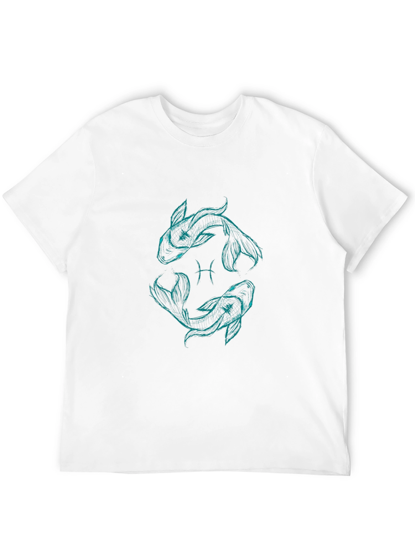 Pisces Zodiac Graphic T-Shirt - Black