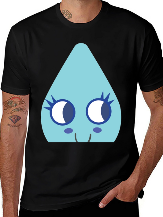 Cute Teardrop Character Black T-Shirt