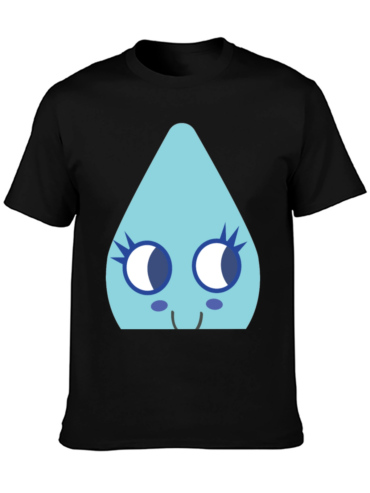 Cute Teardrop Character Black T-Shirt